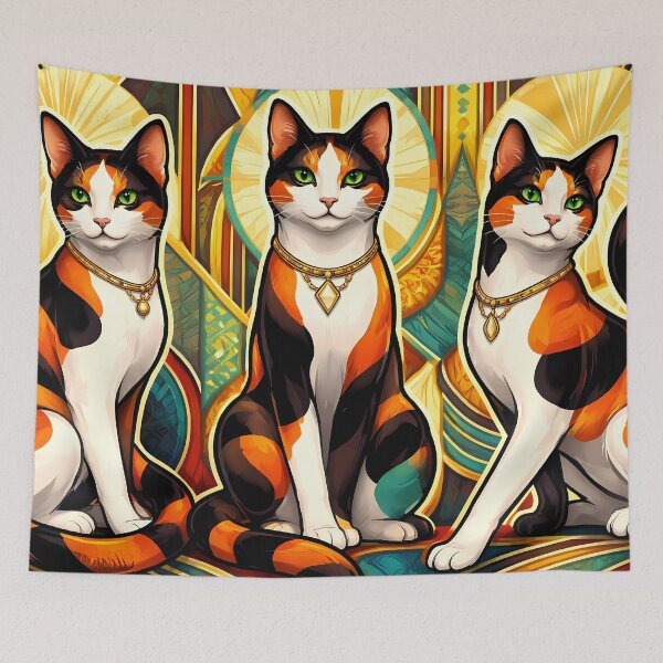 Item preview, Trio of Regal Cats designed and sold by cuprum.