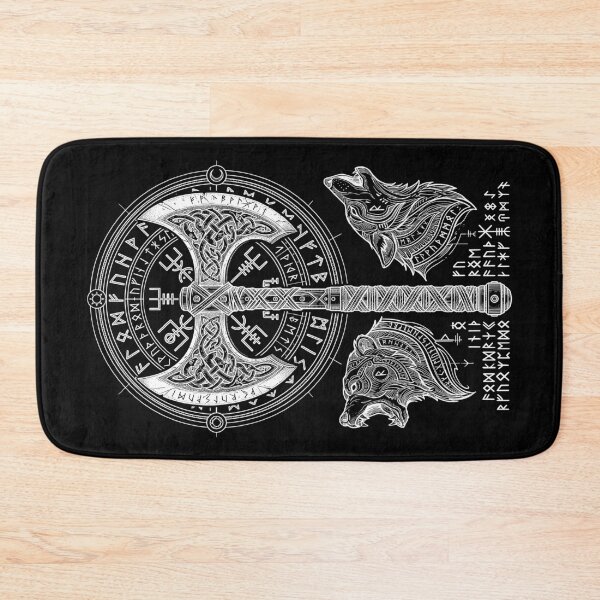 Item preview, Viking Axe Runes Wolf Bear Spirit Animal Norse Mythology designed and sold by GrandeDuc.