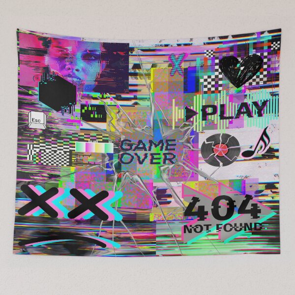 Item preview, Glitchcore Inspired Game Over 404 Error Y2K Cyber Aesthetic designed and sold by Side By Side Studio.