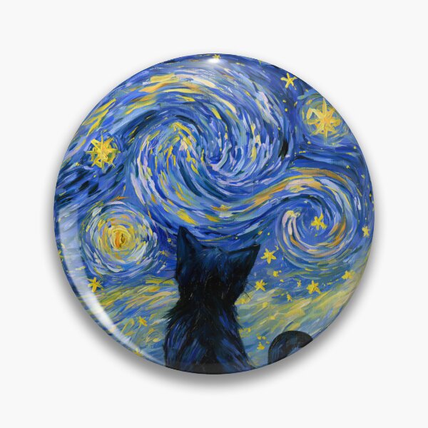Item preview, Black Cat in Van Gogh Starry Night Painting designed and sold by UtArt.