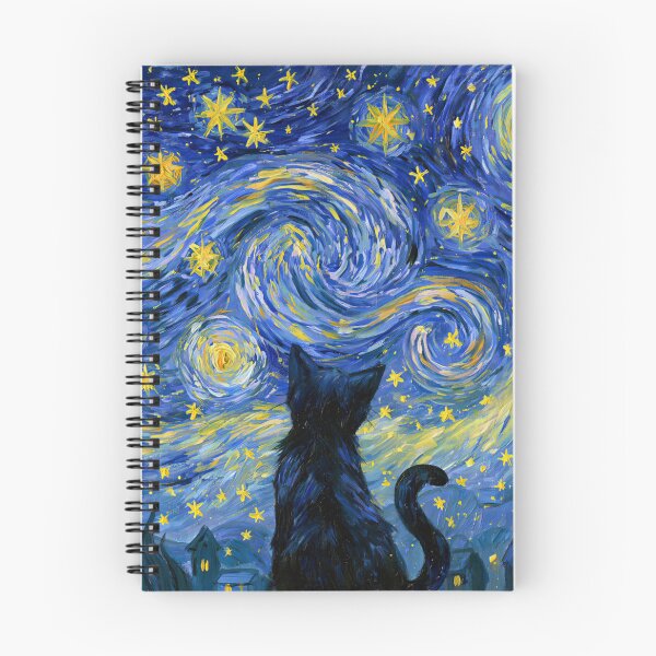 Item preview, Black Cat in Van Gogh Starry Night Painting designed and sold by UtArt.