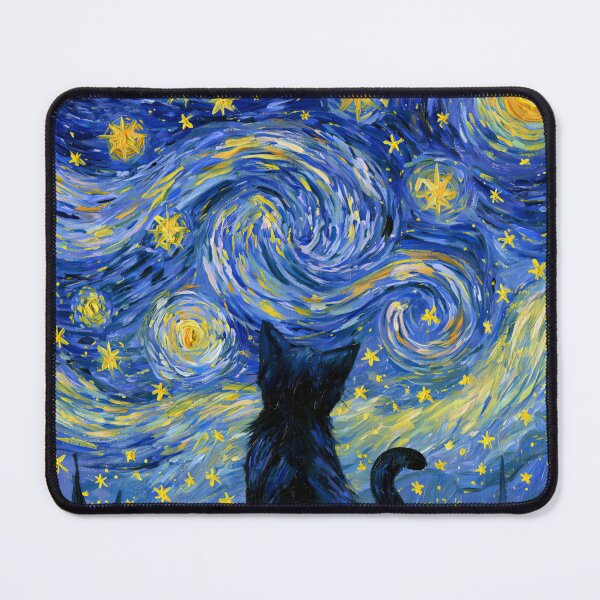 Item preview, Black Cat in Van Gogh Starry Night Painting designed and sold by UtArt.