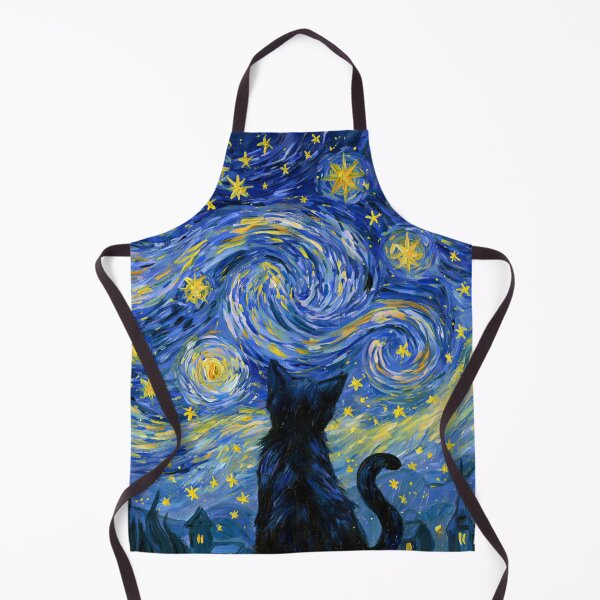 Item preview, Black Cat in Van Gogh Starry Night Painting designed and sold by UtArt.