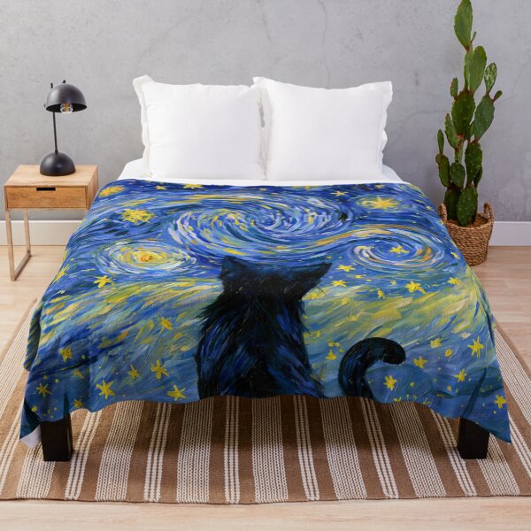 Item preview, Black Cat in Van Gogh Starry Night Painting designed and sold by UtArt.