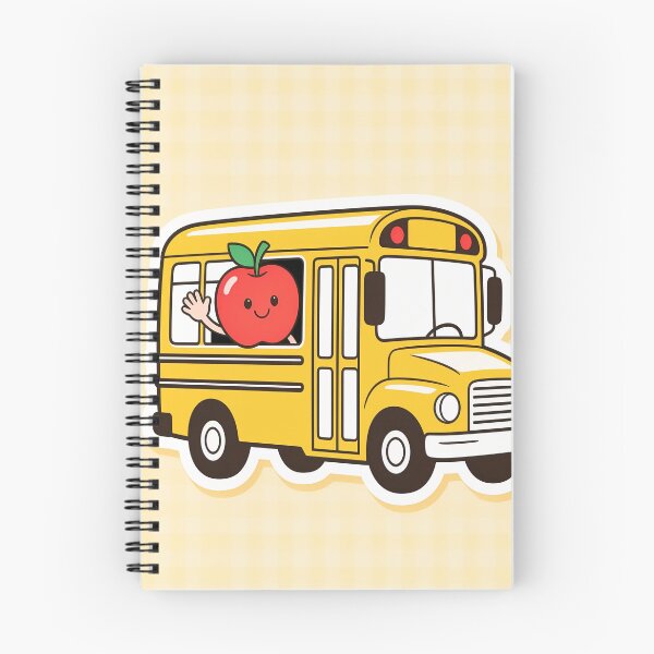 Item preview, Cute Yellow School Bus with Waving Red Apple Back to School Cartoon Sticker designed and sold by OksArtStudio.