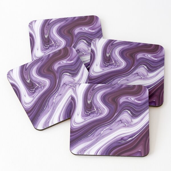 Item preview, Liquid Abstract in Plum and White — Rich Marble Art designed and sold by SeamPix.