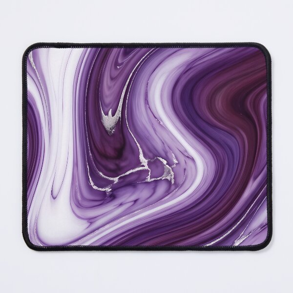 Item preview, Liquid Abstract in Plum and White — Rich Marble Art designed and sold by SeamPix.