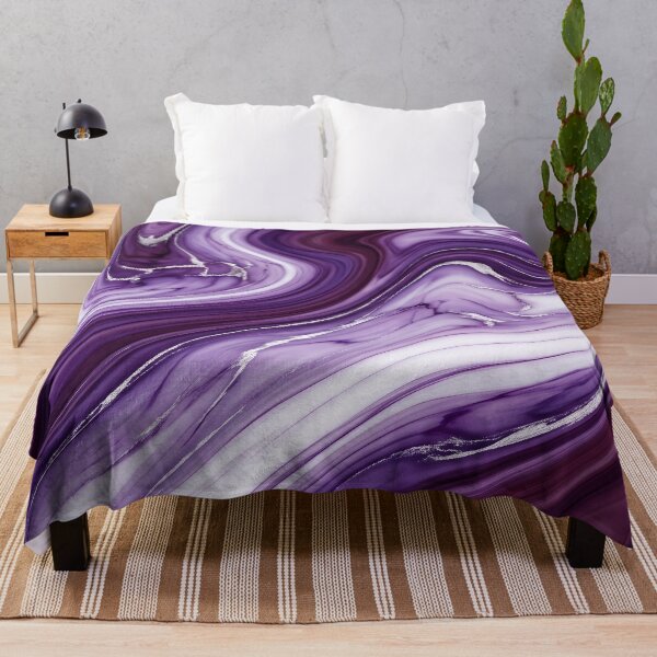 Item preview, Liquid Abstract in Plum and White — Rich Marble Art designed and sold by SeamPix.