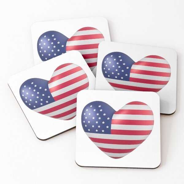 Item preview, American Flag Heart - Patriotic USA Pride 3D Glossy Heart designed and sold by ranivibes008.