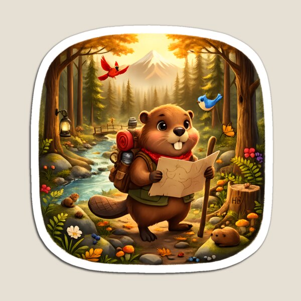 Item preview, Happy Beaver Adventures | The Adventure Begins designed and sold by Clothes With Smiling Animals Walt Gral.