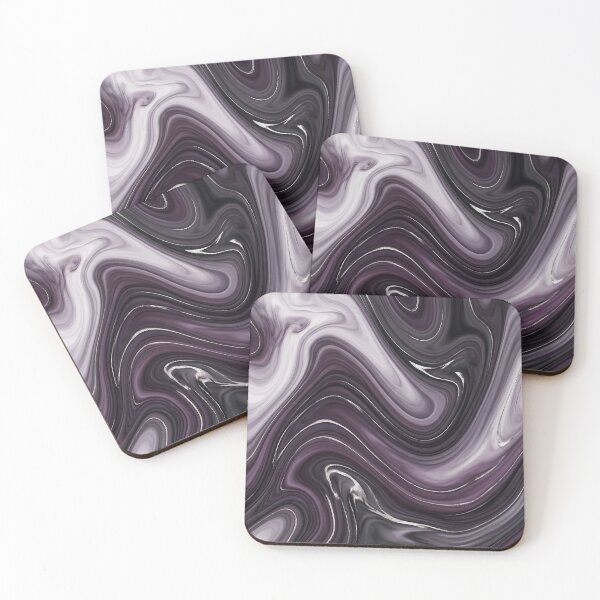 Item preview, Liquid Abstract in Plum and Charcoal — Moody Marble Art designed and sold by SeamPix.