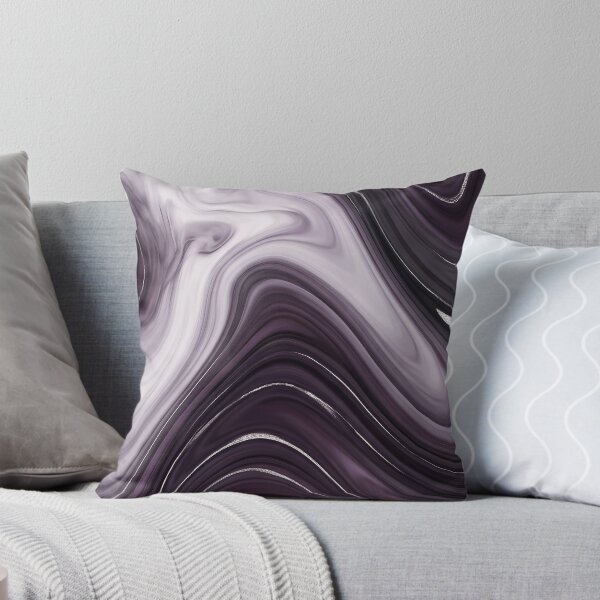 Item preview, Liquid Abstract in Plum and Charcoal — Moody Marble Art designed and sold by SeamPix.