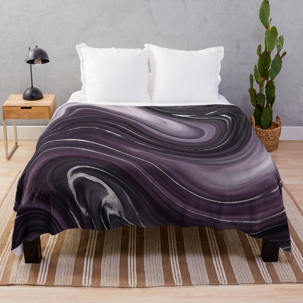 Item preview, Liquid Abstract in Plum and Charcoal — Moody Marble Art designed and sold by SeamPix.