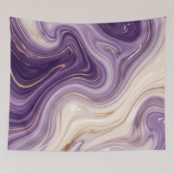 Item preview, Liquid Abstract in Purple and Gold — Luxury Marble Art designed and sold by SeamPix.