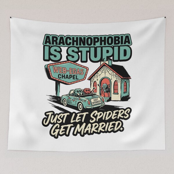 Item preview, Arachnophobia Is Stupid Let Spiders Get Married Spooky Funny Design designed and sold by get55shirt.