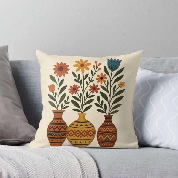 Item preview, Boho Wildflower Vase Collection | Folk Art Botanical Illustration designed and sold by ZanyPaintbrush.
