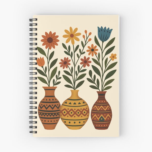 Item preview, Boho Wildflower Vase Collection | Folk Art Botanical Illustration designed and sold by ZanyPaintbrush.