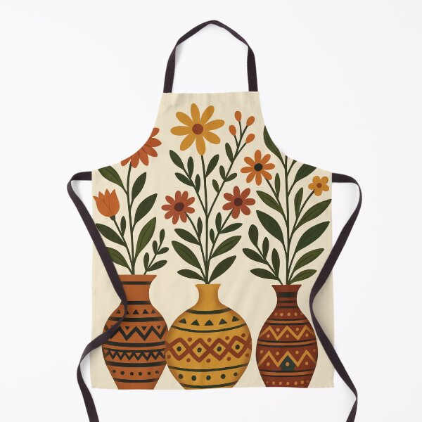 Item preview, Boho Wildflower Vase Collection | Folk Art Botanical Illustration designed and sold by ZanyPaintbrush.