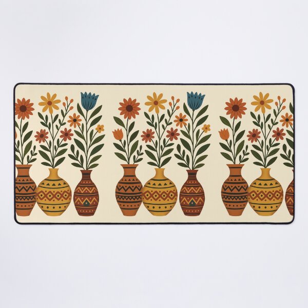 Item preview, Boho Wildflower Vase Collection | Folk Art Botanical Illustration designed and sold by ZanyPaintbrush.