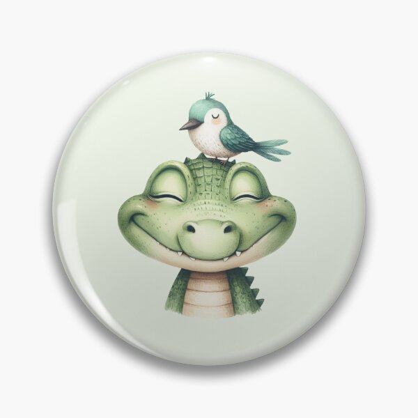 Item preview, Friendly Baby Crocodile and Blue Bird  designed and sold by VibeShift Studio.