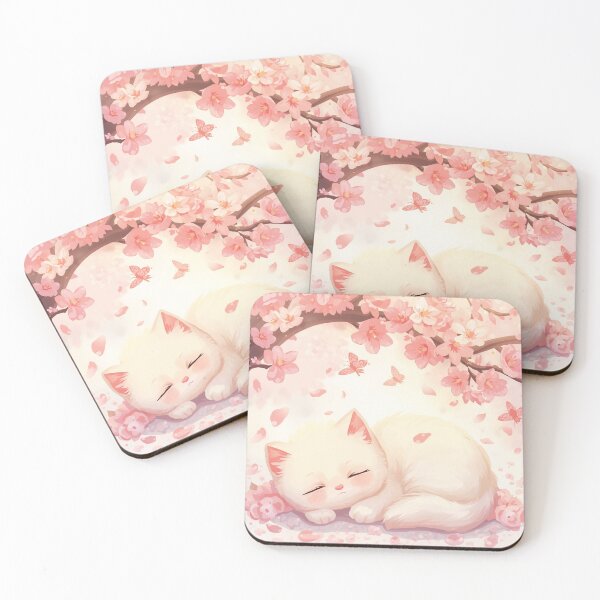Item preview, Cute Cherry Blossom Cat Sticker | Kawaii Sakura Kitten Gift designed and sold by Stylestickers55.