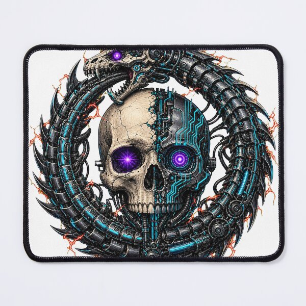 Item preview, Neural Ouroboros Cyber Skull designed and sold by Neural Distortion.