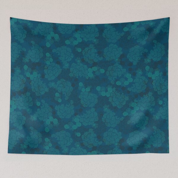 Item preview, Oriental Aesthetics V05 Deep Ocean and Teal Peony designed and sold by Lidra Zehcnas.