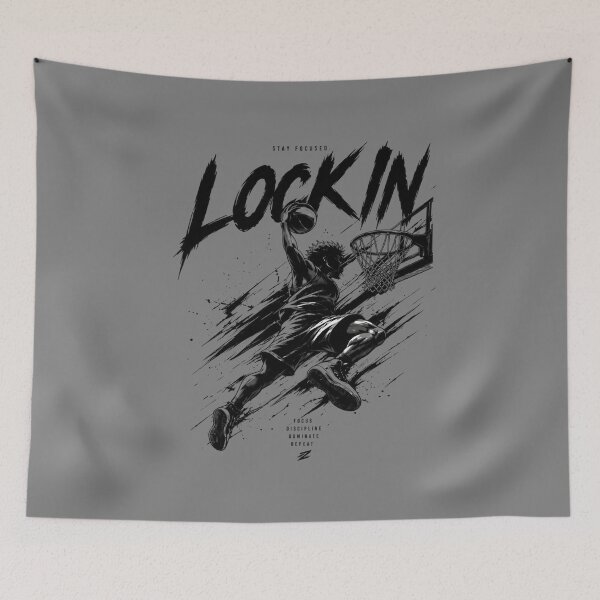 Item preview, LOCK IN - Basketball Streetwear Aesthetic Graphic Design designed and sold by KambryStyle.