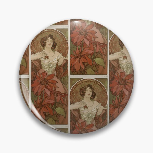 Item preview, The Ruby Woman With Red Poinsettia Flowers designed and sold by artofuniverse.
