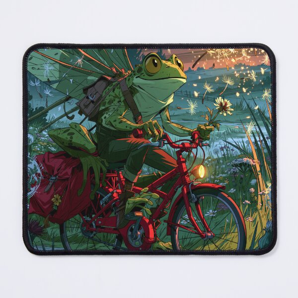 Item preview, Frog on a Bicycle — He's Doing His Best designed and sold by FrostyFrisby.