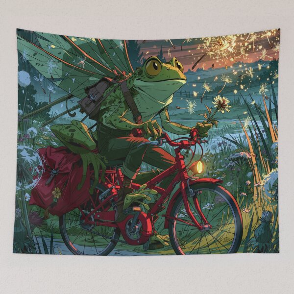 Item preview, Frog on a Bicycle — He's Doing His Best designed and sold by FrostyFrisby.