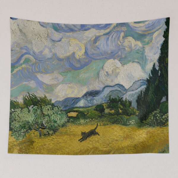 Item preview, Vincent van Gogh Wheatfield with Black Cat Famous Painting Tribute designed and sold by UtArt.