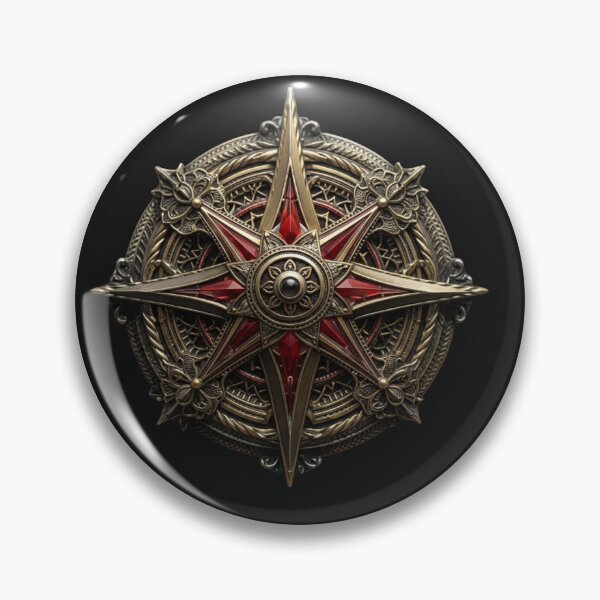 Item preview, Crimson Star Compass: Ornate Steampunk & Fantasy Relic designed and sold by 63Hotpeppers.