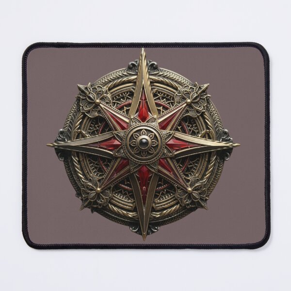 Item preview, Crimson Star Compass: Ornate Steampunk & Fantasy Relic designed and sold by 63Hotpeppers.