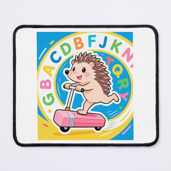 Item preview, Cute Hedgehog Riding a Pink Eraser Scooter Cartoon Back to School Sticker designed and sold by OksArtStudio.