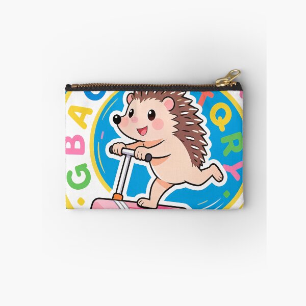 Item preview, Cute Hedgehog Riding a Pink Eraser Scooter Cartoon Back to School Sticker designed and sold by OksArtStudio.