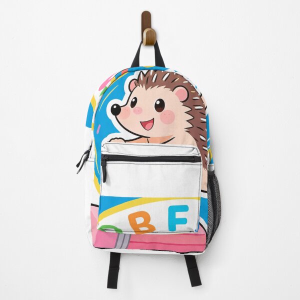 Item preview, Cute Hedgehog Riding a Pink Eraser Scooter Cartoon Back to School Sticker designed and sold by OksArtStudio.