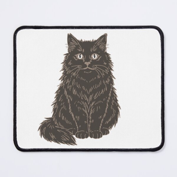 Item preview, Minimalist Dark Brown Fluffy Cat Drawing designed and sold by muhammadkhafidh.