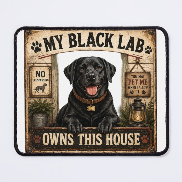 Item preview, My Black Lab Owns This House | Funny Labrador Retriever T-Shirt designed and sold by Goodthingstree.