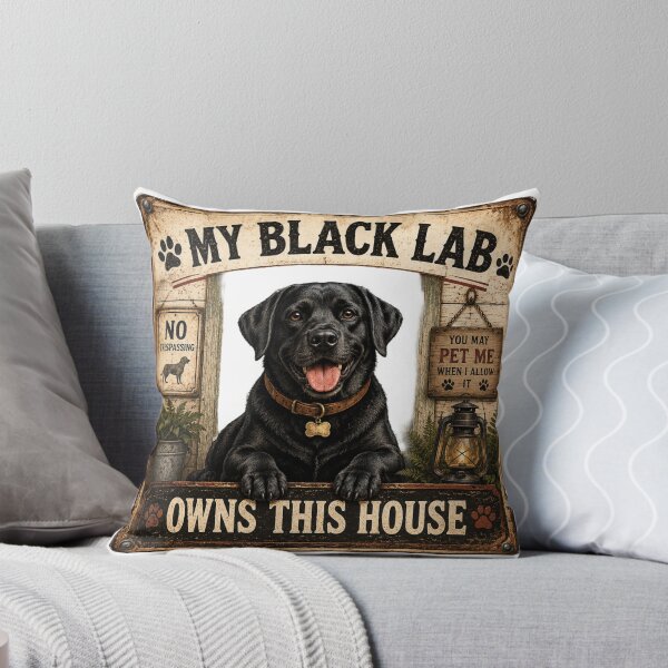 Item preview, My Black Lab Owns This House | Funny Labrador Retriever T-Shirt designed and sold by Goodthingstree.