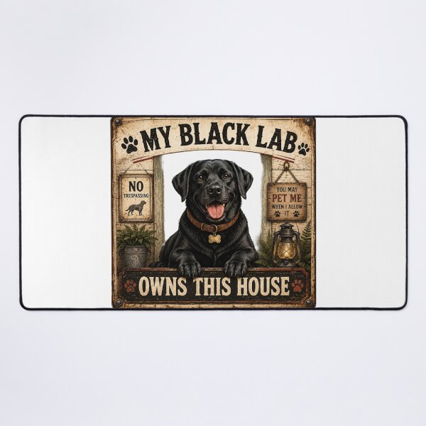 Item preview, My Black Lab Owns This House | Funny Labrador Retriever T-Shirt designed and sold by Goodthingstree.