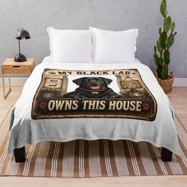 Item preview, My Black Lab Owns This House | Funny Labrador Retriever T-Shirt designed and sold by Goodthingstree.