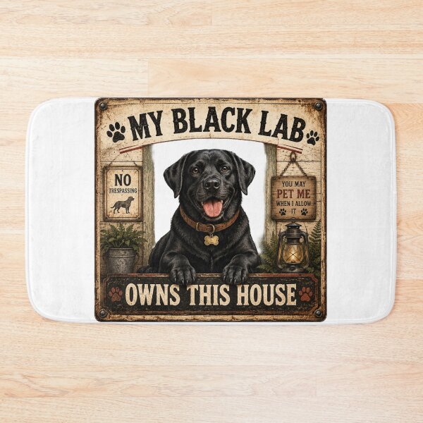 Item preview, My Black Lab Owns This House | Funny Labrador Retriever T-Shirt designed and sold by Goodthingstree.