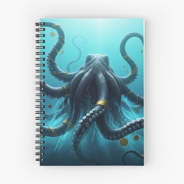 Item preview, Guardian of the Depths - Majestic octopus and ancient coins designed and sold by NeyhineAngelionShop.