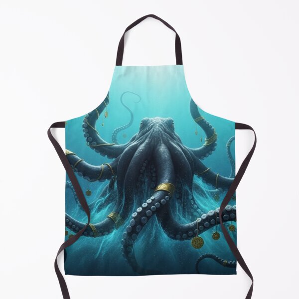 Item preview, Guardian of the Depths - Majestic octopus and ancient coins designed and sold by NeyhineAngelionShop.