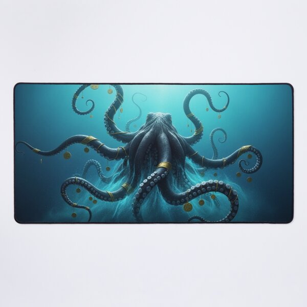 Item preview, Guardian of the Depths - Majestic octopus and ancient coins designed and sold by NeyhineAngelionShop.