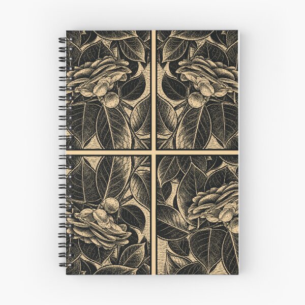 Item preview, Hanging Camellia Bloom | Botanical Linocut designed and sold by Linoluca.