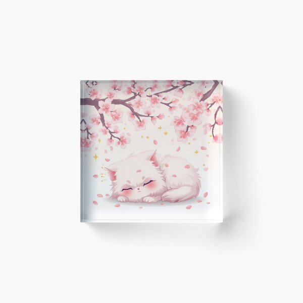 Item preview, Kawaii Sakura Cat | Adorable Cherry Blossom Kitten Design designed and sold by Stylestickers55.
