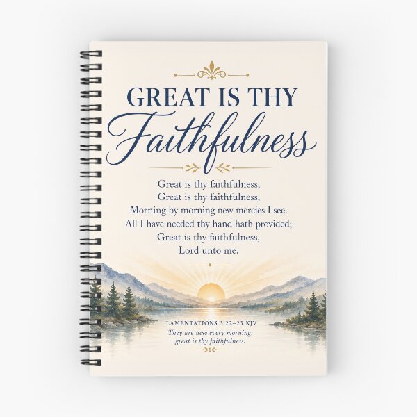 Item preview, Great Is Thy Faithfulness Hymn Art – Lamentations 3:22–23 KJV Christian Wall Decor designed and sold by FaithThroughEverySeason.