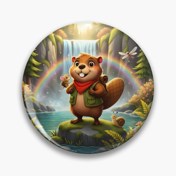 Item preview, Happy Beaver Adventures – Hidden Waterfall designed and sold by Clothes With Smiling Animals Walt Gral.